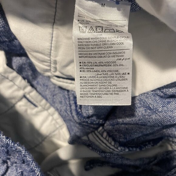 Old Navy Pants Womens Medium Linen High Rise Straight Taper Chambray Pull On - Picture 4 of 8